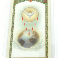 Tarjeta sagrada laminada del Espíritu Santo (cubierta de plástico) - Unique Catholic Gifts
