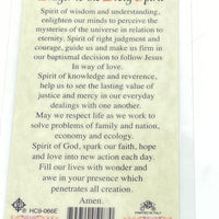 Tarjeta sagrada laminada del Espíritu Santo (cubierta de plástico) - Unique Catholic Gifts