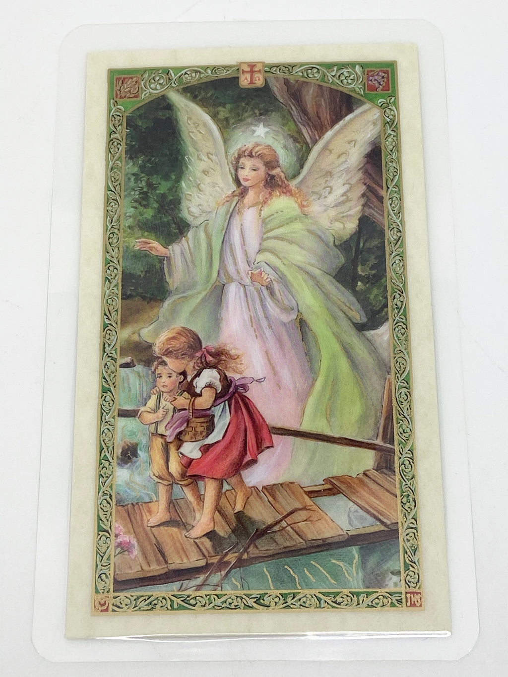 Guardian Angel Laminated Holy Card (Plastic Covered) - Unique Catholic Gifts