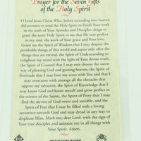Seven Gifts of the Holy Spirit Laminated Holy Card (Plastic Covered) - Unique Catholic Gifts