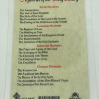 Mysteries of the Holy Rosary Laminated Holy Card (Plastic Covered) - Unique Catholic Gifts