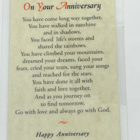 Anniversary Laminated Holy Card (Plastic Covered) - Unique Catholic Gifts