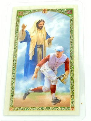 Baseball Player's Prayer Laminated Holy Card (Plastic Covered) - Unique Catholic Gifts