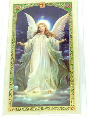 Padre Pio's  Guardian Angel Prayer Laminated Holy Card (Plastic Covered) - Unique Catholic Gifts