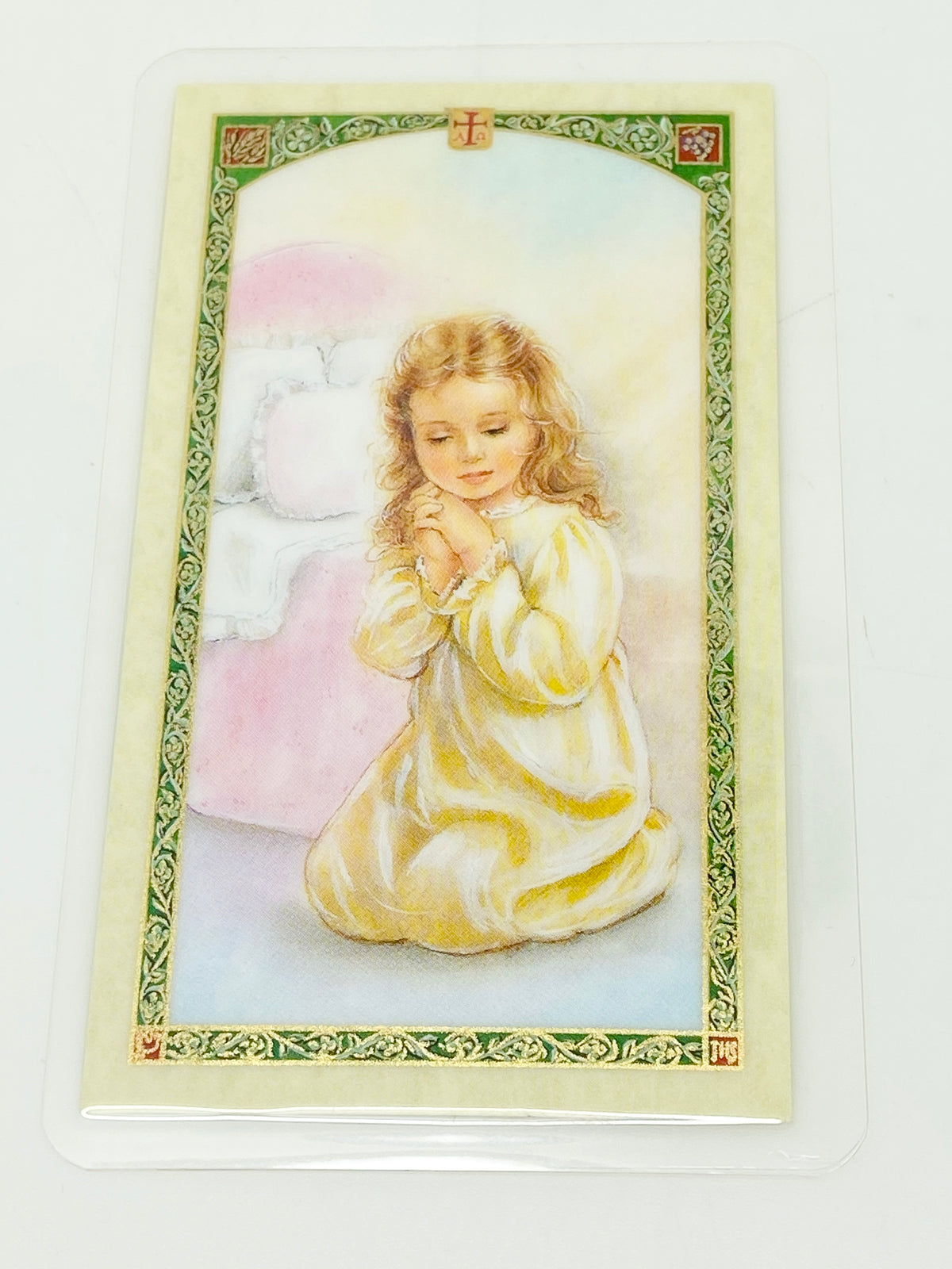 Angel de la Guarda Tarjeta Sagrada laminada (Cubierta de Plástico) - Unique Catholic Gifts