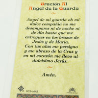Angel de la Guarda Tarjeta Sagrada laminada (Cubierta de Plástico) - Unique Catholic Gifts