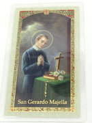 San Gerardo Majella Tarjeta Sagrada laminada (Cubierta de Plástico) - Unique Catholic Gifts