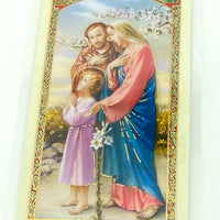 Oracion por la Sacgrada Familia Tarjeta Sagrada laminada (Cubierta de Plástico) - Unique Catholic Gifts