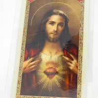 Novena al Segrado Corazon de Jesus Tarjeta Sagrada laminada (Cubierta de Plástico) - Unique Catholic Gifts