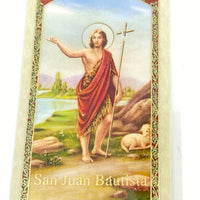 San Juan Batista Tarjeta Sagrada laminada (Cubierta de Plástico) - Unique Catholic Gifts