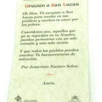 San Lucas Tarjeta Sagrada laminada (Cubierta de Plástico) - Unique Catholic Gifts