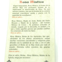Rosa Mistica Tarjeta Sagrada laminada (Cubierta de Plástico) - Unique Catholic Gifts