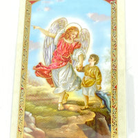 Arcangel San Rafael Tarjeta Sagrada laminada (Cubierta de Plástico) - Unique Catholic Gifts