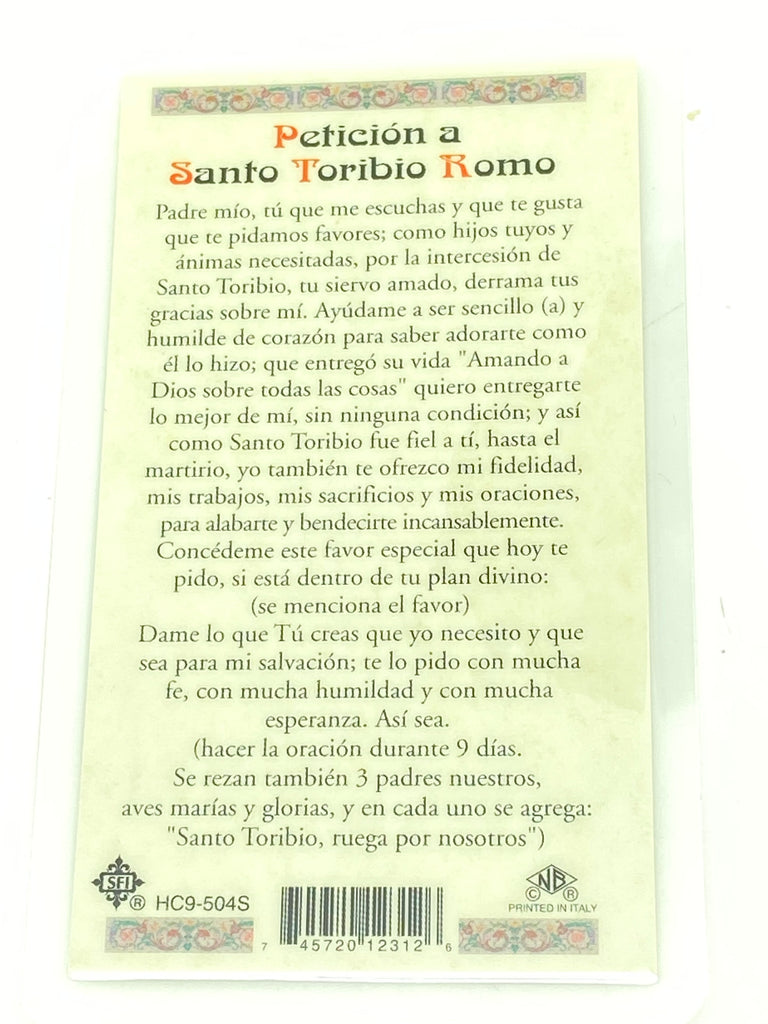 Santo Toribio Romo Tarjeta Sagrada laminada (Cubierta de Plástico ...