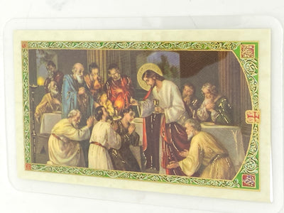 Grace Before Meals Prayer Laminated Holy Card (Plastic Covered) - Unique Catholic Gifts