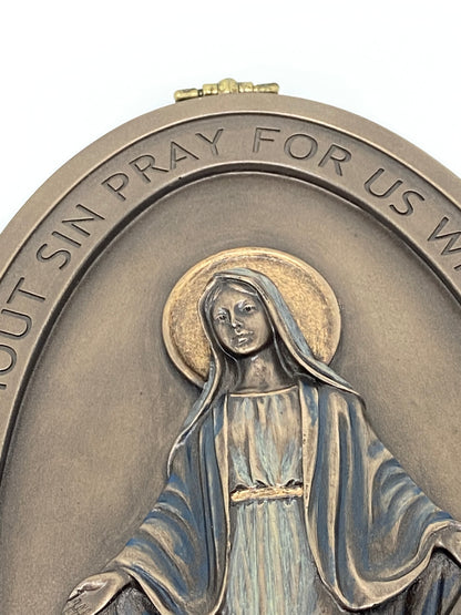 Miraculous Medal Wall Plaque  8 5/8" - Unique Catholic Gifts