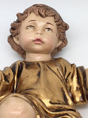 Divine Child Jesus with Gold Leaf Hand Painted (9 1/2")- Baby Jesus statue - Unique Catholic Gifts