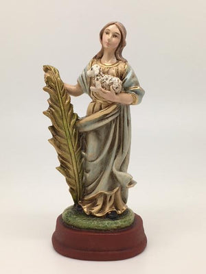 St Agnes Hand Painted Statue (5 1/2