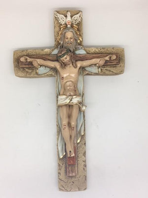 Holy Trinity Hand Painted Cross Crucifix (10 1/2