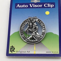 Round St. Christopher Auto Visor Clip (1 1/2") - Unique Catholic Gifts