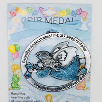 Guardian Angel Crib Medal Blue - Unique Catholic Gifts