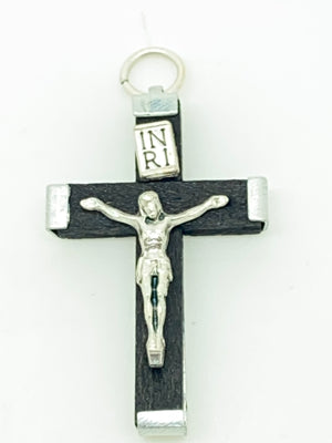 Black Wood Crucifix 1 1/4