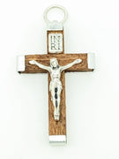 Crucifix 1-1/4" Brown Wood - Unique Catholic Gifts