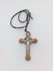 St. Benedict Crucifix Necklace Olive Wood 3" with Pamphlet - Unique Catholic Gifts