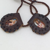 Brown Scapular (Leather) 3/4" - Unique Catholic Gifts