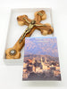 Holy Land Wall Crucifix Olive Wood with a Relic 8 1/4" - Unique Catholic Gifts