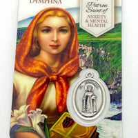 Saint Dymphna Holy Card with Medal - Unique Catholic Gifts