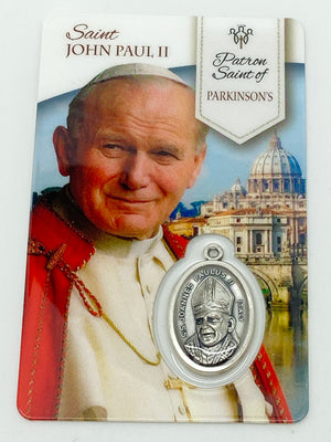 Saint Pope John Paul II Holy Card with Medal - Unique Catholic Gifts