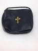 Black Leather Pyx Burse (pouch) with string. Large - Unique Catholic Gifts