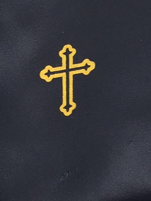 Black Leather Pyx Burse (pouch) with string. Large - Unique Catholic Gifts