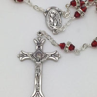 Red Rosary with Glass Rondelle Beads - Unique Catholic Gifts