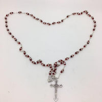 Red Rosary with Glass Rondelle Beads - Unique Catholic Gifts