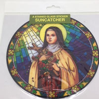 St Therese of Lisieux Catholic Stained Glass Sticker Suncatcher - Unique Catholic Gifts