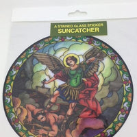 St Michael the Archangel Catholic Stained Glass Sticker Suncatcher - Unique Catholic Gifts