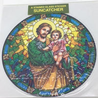 Catholic Stained Glass Sticker Suncatcher St Joseph - Unique Catholic Gifts