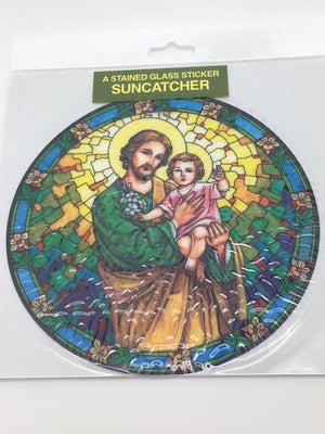 Catholic Stained Glass Sticker Suncatcher St Joseph - Unique Catholic Gifts