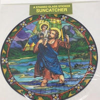 Catholic Stained Glass Sticker Suncatcher St Christopher - Unique Catholic Gifts