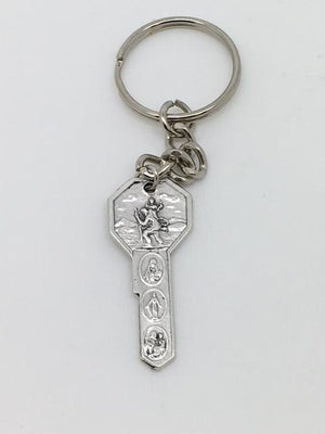 St. Christopher Key shaped Keychain - Unique Catholic Gifts