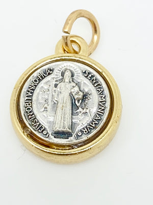 Italian Gold and Silver Benedict Medal  (small) 1/2