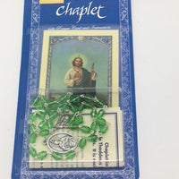 Saint Jude Deluxe Chaplet with Green Glass Beads - Unique Catholic Gifts