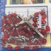 Divine Mercy Deluxe Chaplet with Red Glass Beads - Unique Catholic Gifts