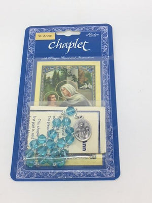 St. Anne Deluxe Chaplet with Aqua blueGlass Beads - Unique Catholic Gifts