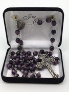 Purple Cats Eye Rosary (8mm) - Unique Catholic Gifts