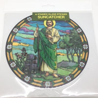 St. Jude Catholic Stained Glass Sticker Suncatcher - Unique Catholic Gifts