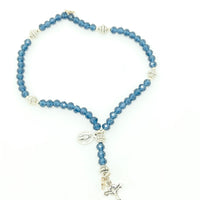 Midnight Blue Crystal Wrist Rosary - Unique Catholic Gifts