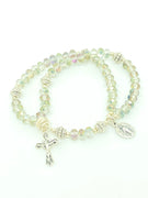 Sahara Green Crystal Wrist Rosary - Unique Catholic Gifts